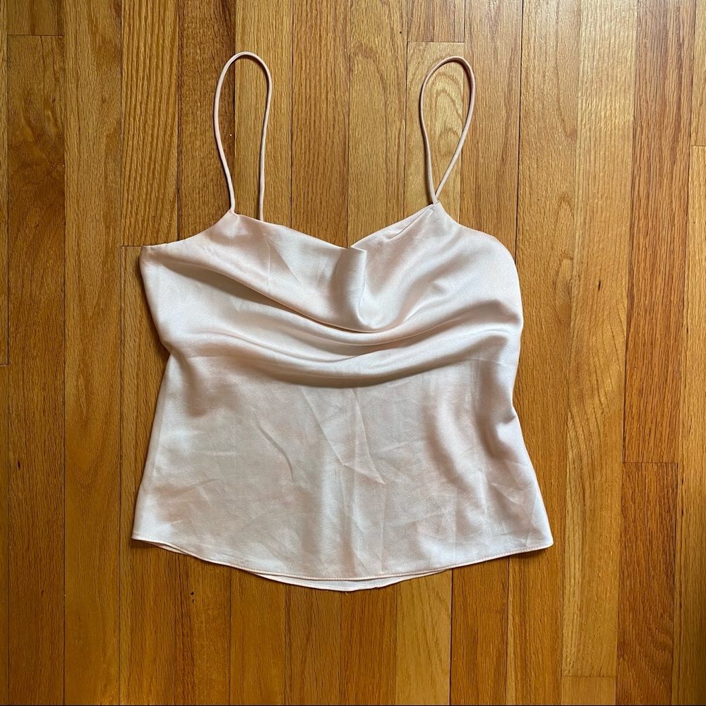 Abercrombie & Fitch A&F Pink Satin Cowl Neck Tank Size XSmall